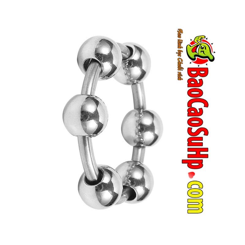 Vòng đeo dương vật inox hạt kích thích, đường kính 30-35mm