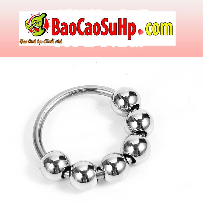 Vòng đeo dương vật inox hạt kích thích, đường kính 30-35mm