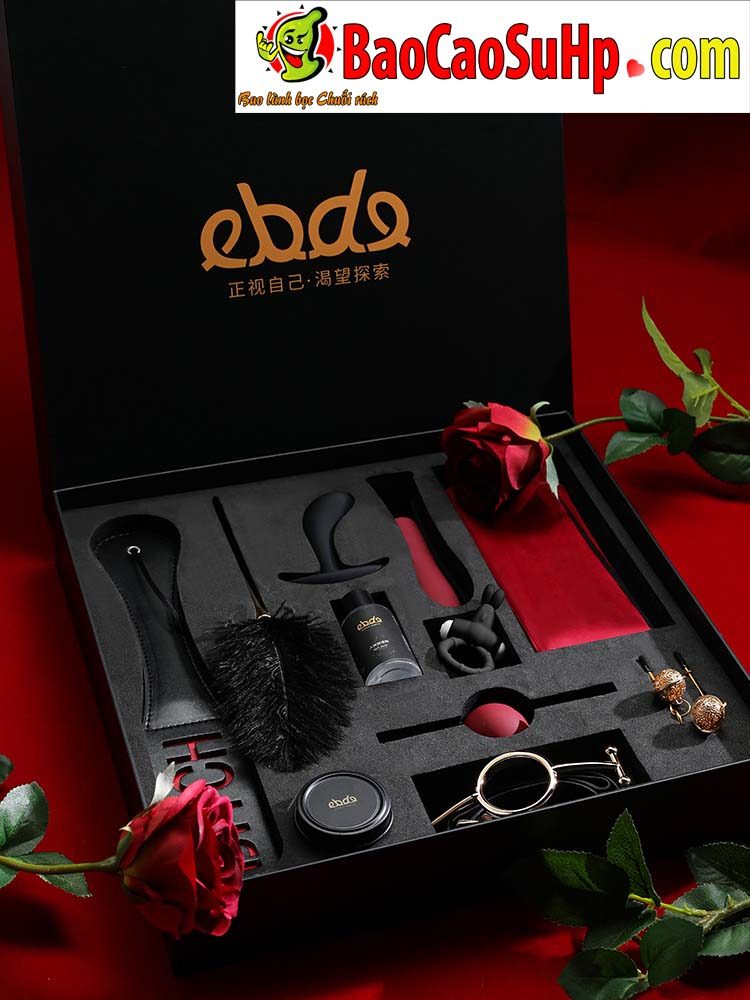 Hộp BDSM đen 11 món thụt hậu môn máy rung kẹp ti hấp dẫn