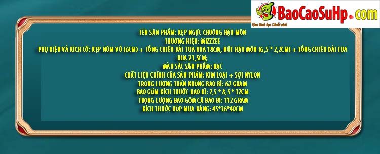bo kep ti thut hau mon Inox Mizzzee Slay 14 - Bộ kẹp ti và thụt hậu môn Inox Mizzzee Slay Tin 2in1
