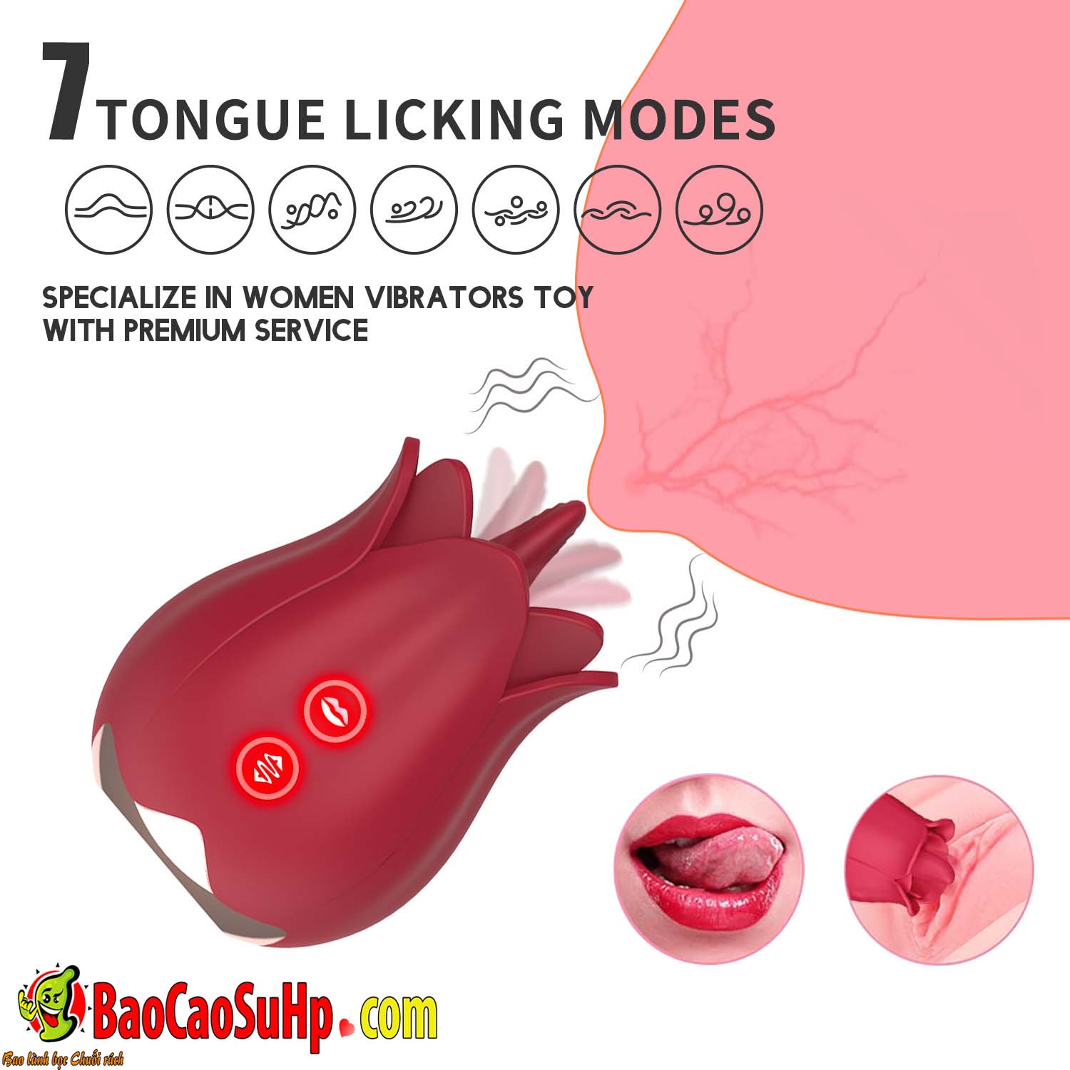Lưỡi liếm hoa hồng Mengma HGOD đỏ massage kích thích nữ