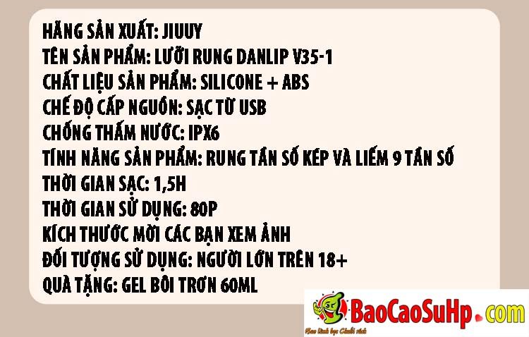 Lưỡi liếm Jiuuy Danlip V35-1 lưỡi dài rung cực mạnh màn hình LCD Lưỡi liếm Jiuuy Danlip V35-1 lưỡi dài rung cực mạnh màn hình LCD