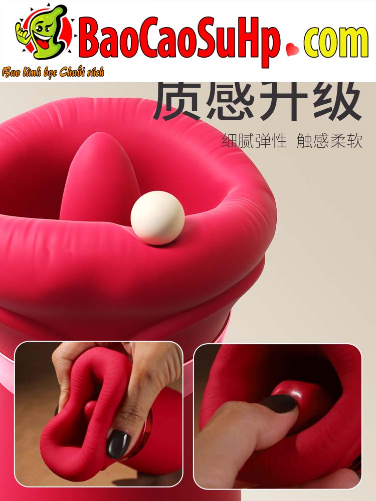 mieng gia Mizzzee RED Bambalina 7 - Lưỡi liếm đa năng Mizzzee RED Bambalina nhỏ gọn liếm hút 360