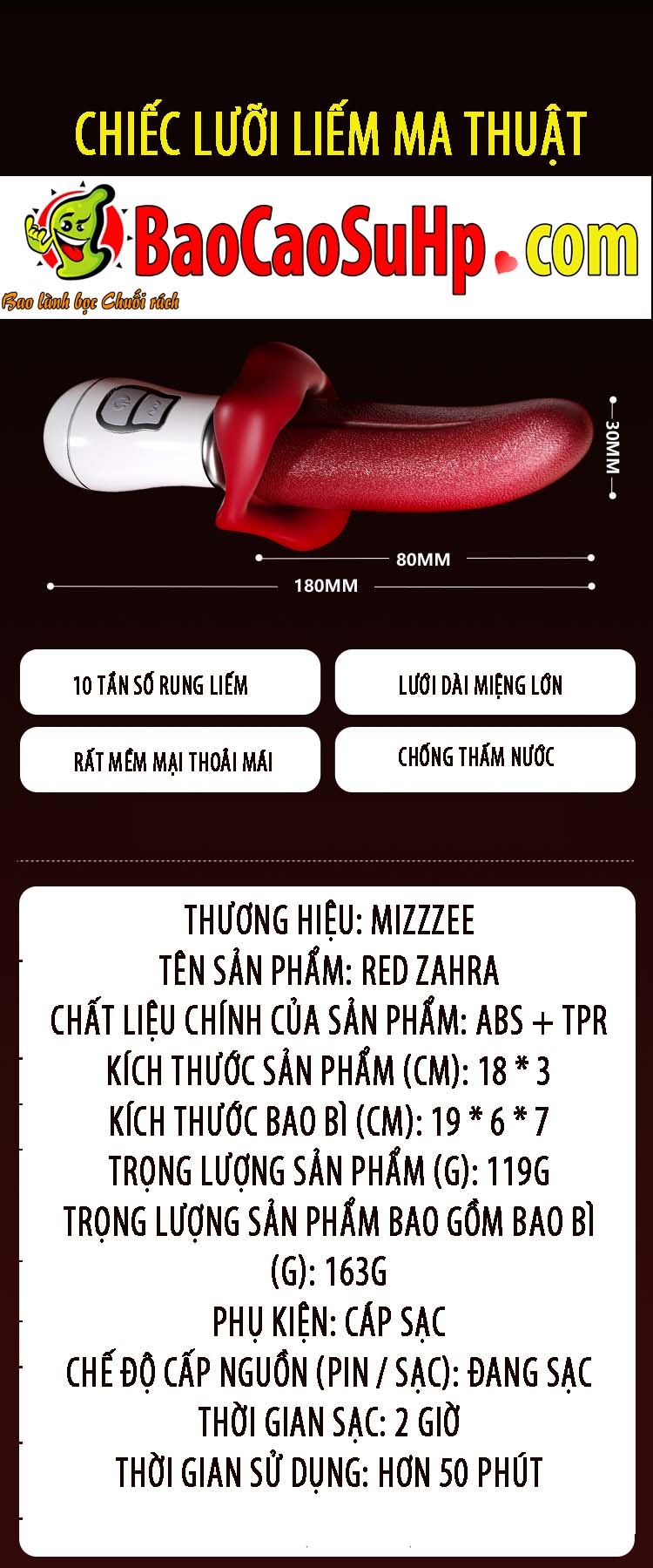 luoi rung Mizzzee Red Zahra 25 - Lưỡi rung Mizzzee Red Zahra 10 chế độ mềm mại giá rẻ