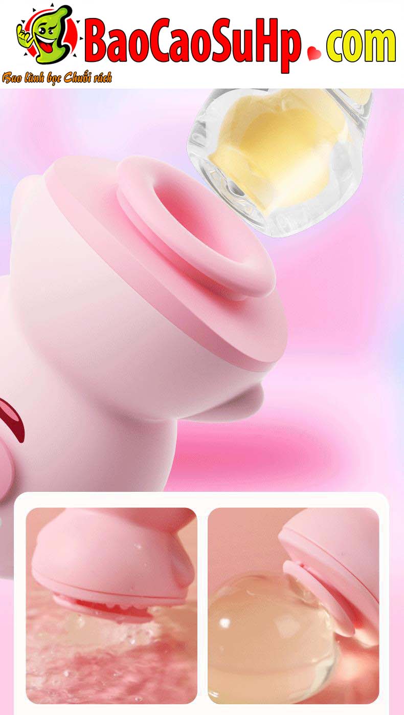 Lợn liếm Pig Love Ver 2 Hút liếm 2in1 Silicone mềm mại chống nước kích thích