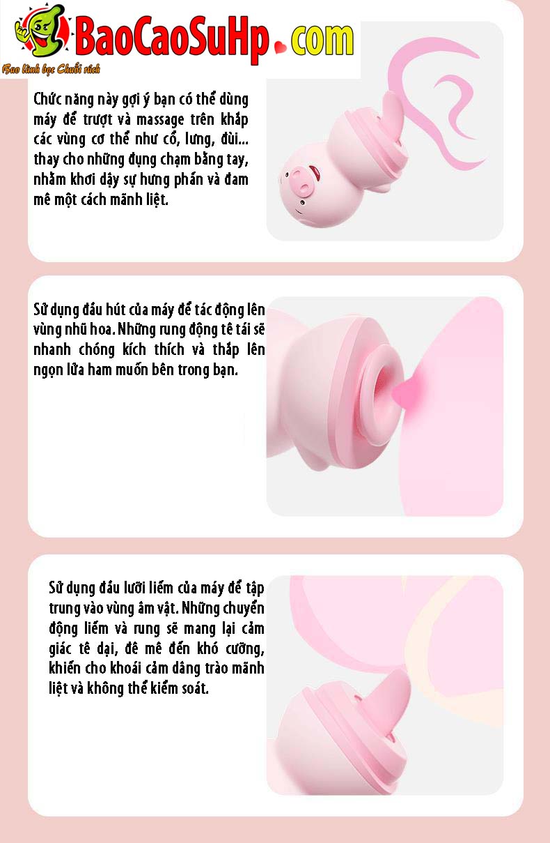 Lợn liếm Pig Love Ver 2 Hút liếm 2in1 Silicone mềm mại chống nước kích thích