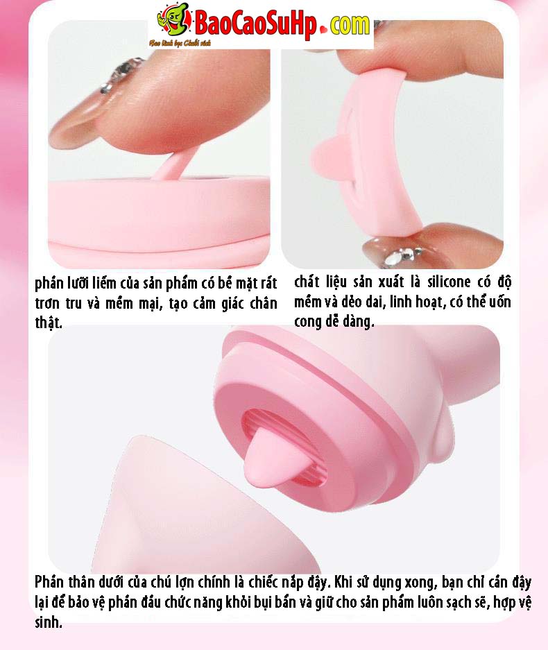 Lợn liếm Pig Love Ver 2 Hút liếm 2in1 Silicone mềm mại chống nước kích thích