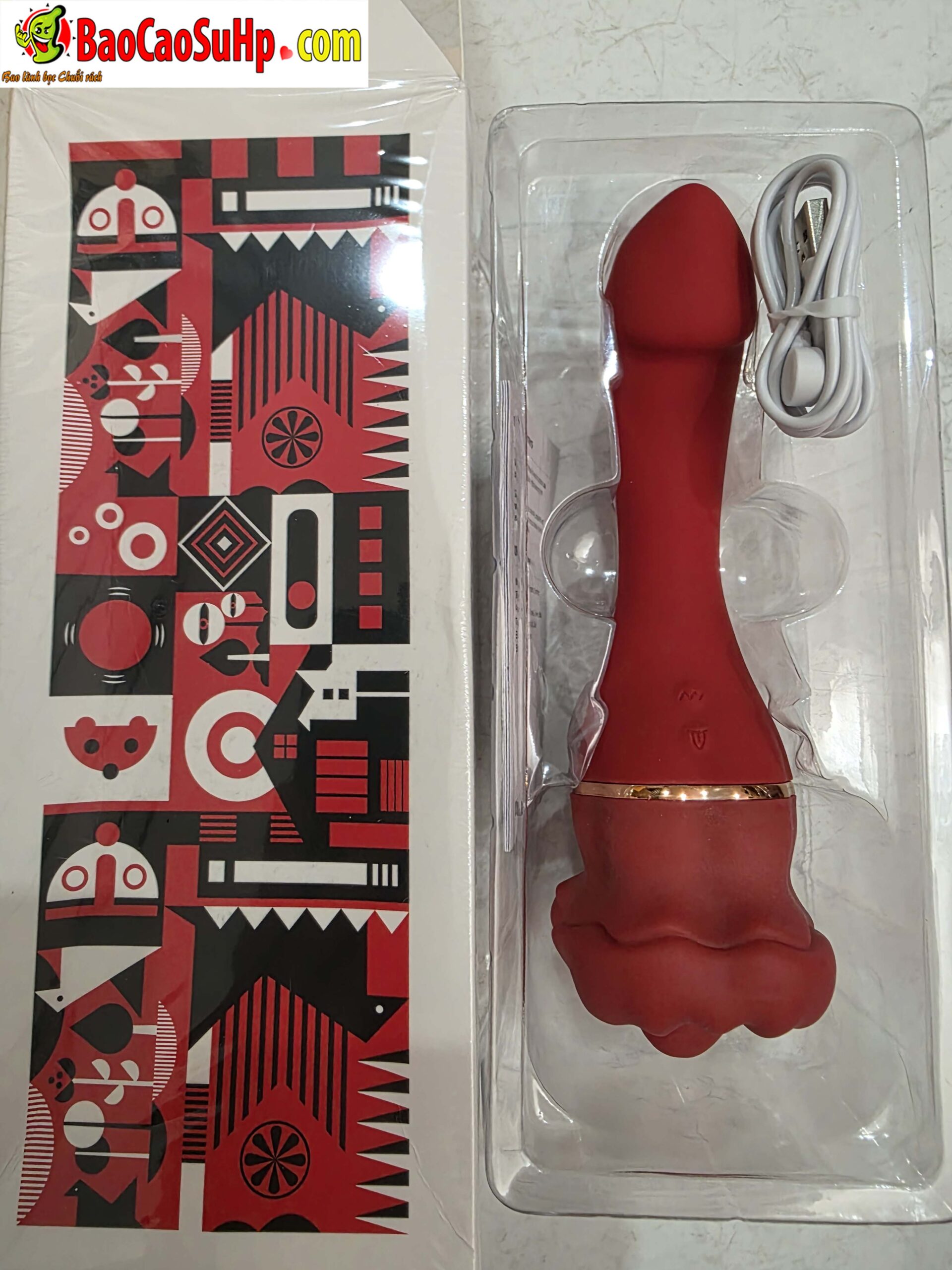 Dương vật giả lưỡi rung Inferno Kiss Tongue Vibrator 2in1 đa năng