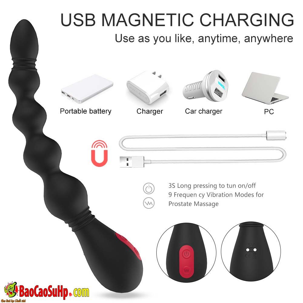 Que rung hậu môn Shande VIND bọc silicone rung mạnh kích thích sâu