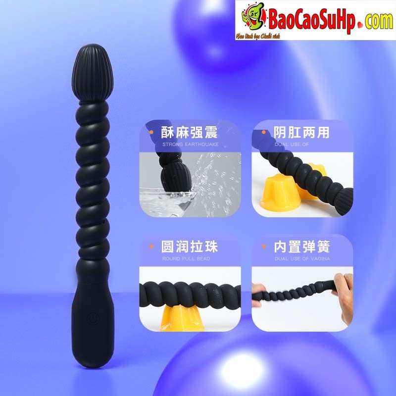 Que thụt rung xoắn ren Mizzzee Apple seed kích thích điểm G hậu môn