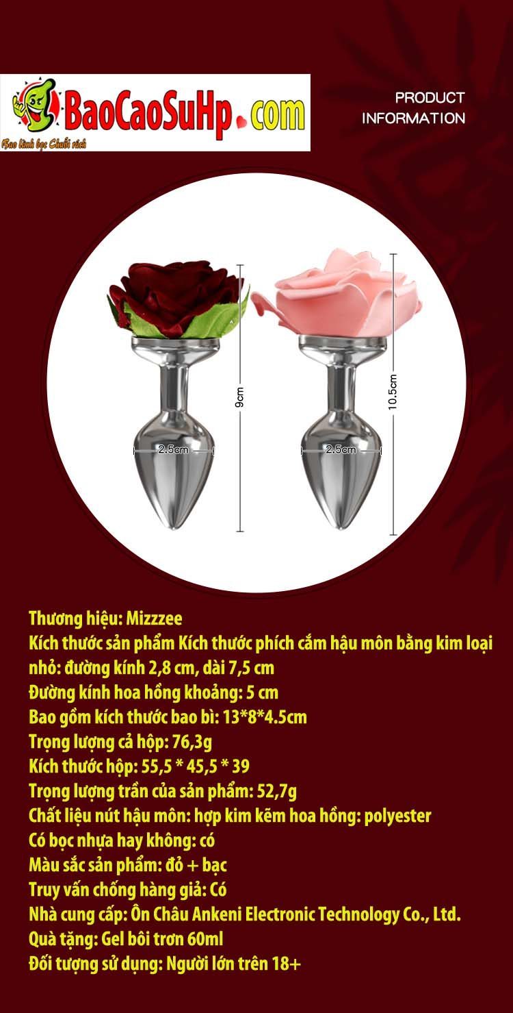 anh gioi thieu INOX Mizzzee ROSE 3D 10 - Phích cắm hậu môn INOX Mizzzee ROSE 3D đẹp bền bỉ.