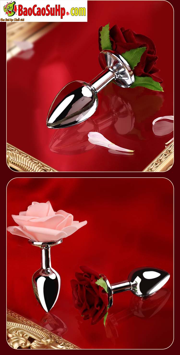 anh gioi thieu INOX Mizzzee ROSE 3D 11 - Phích cắm hậu môn INOX Mizzzee ROSE 3D đẹp bền bỉ.