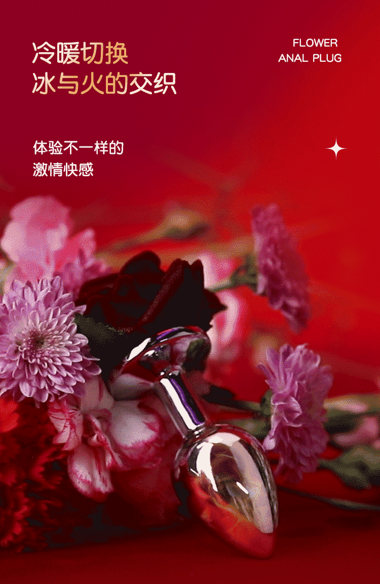 anh gioi thieu INOX Mizzzee ROSE 3D 4 - Phích cắm hậu môn INOX Mizzzee ROSE 3D đẹp bền bỉ.