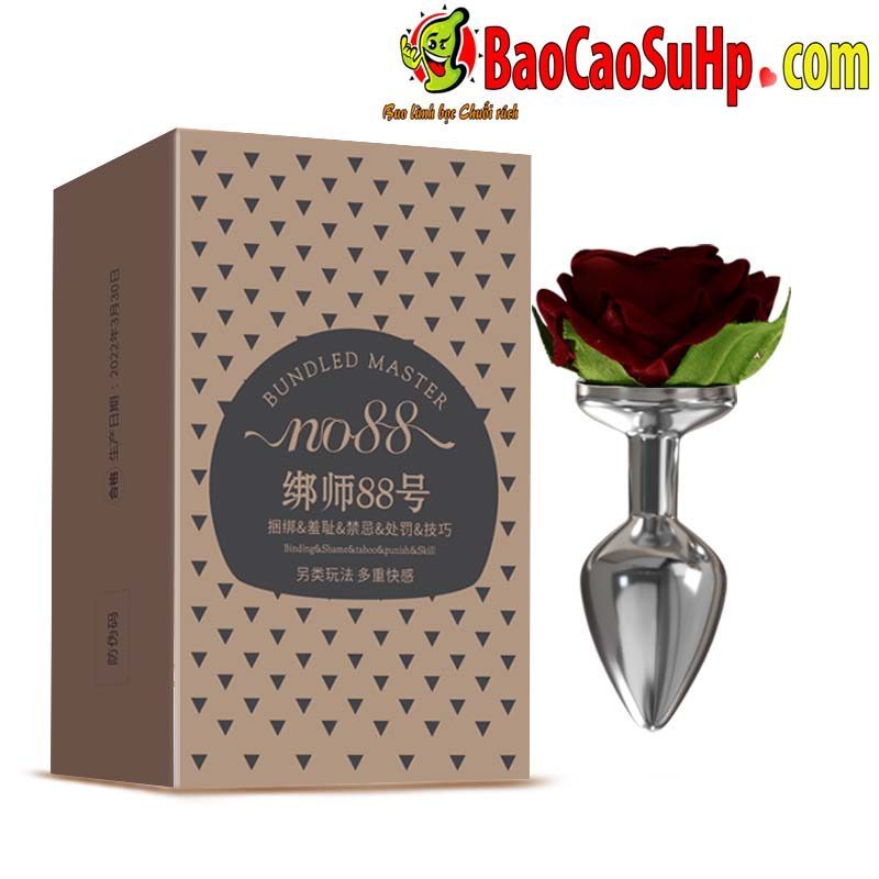 Phích cắm hậu môn inox Mizzzee ROSE 3D sang chảnh bền lâu