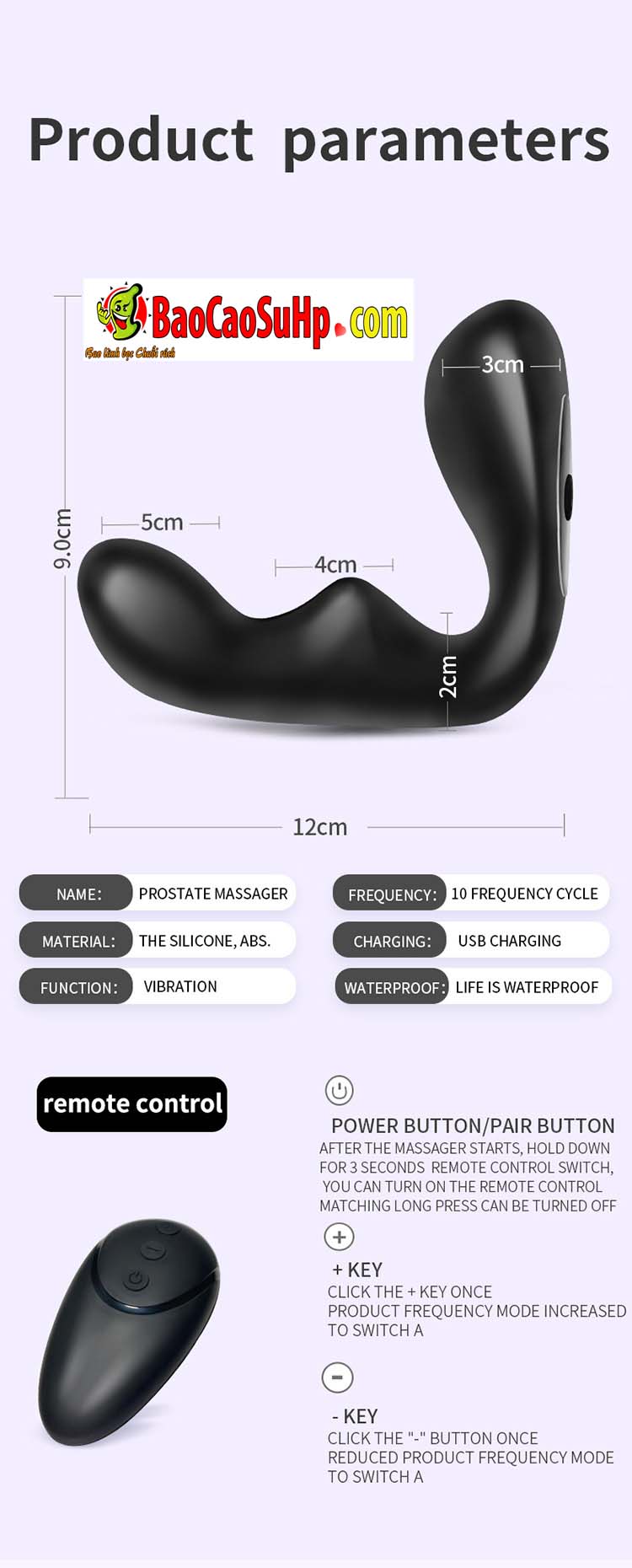 Máy massage tuyến tiền liệt KingProMen điều khiển từ xa cao cấp kích thích mạnh