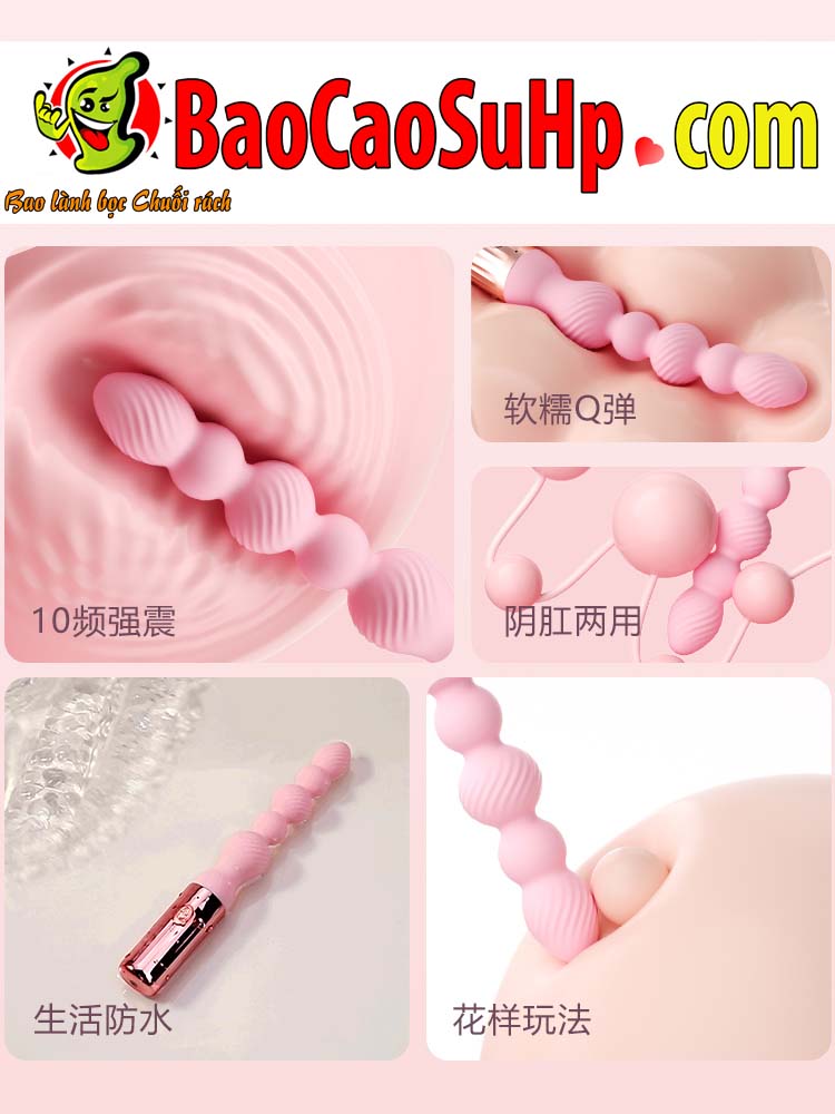 Thụt hậu môn rung 2in1 Desire beads mềm mại mạnh mẽ