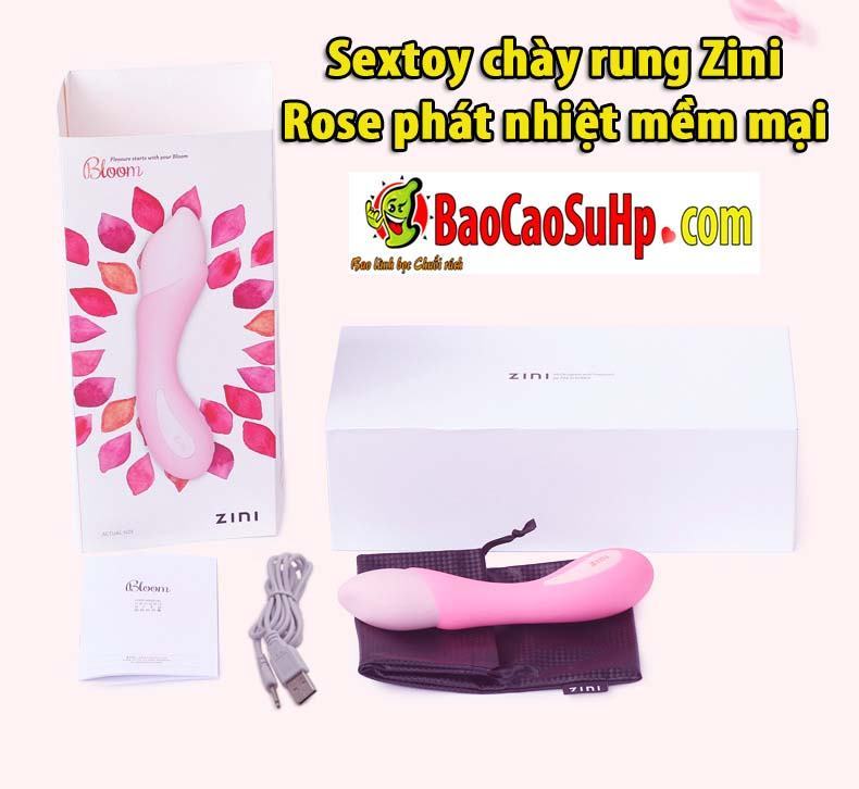 Chày rung Zini Rose phát nhiệt mềm mại Sextoy cao cấp an toàn
