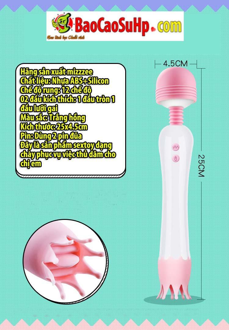 Sextoy chày rung Mizzze Fressy Love 2 đầu giá rẻ rất được ưa chuộng