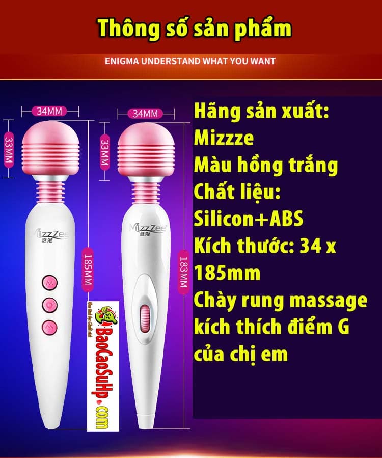 Chày rung massage Mizzze Enima 360 chuẩn rung mạnh kích thích