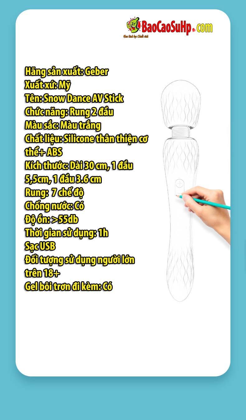 Chày rung siêu to 2 đầu Shibukai Snow Dance kích thích rên