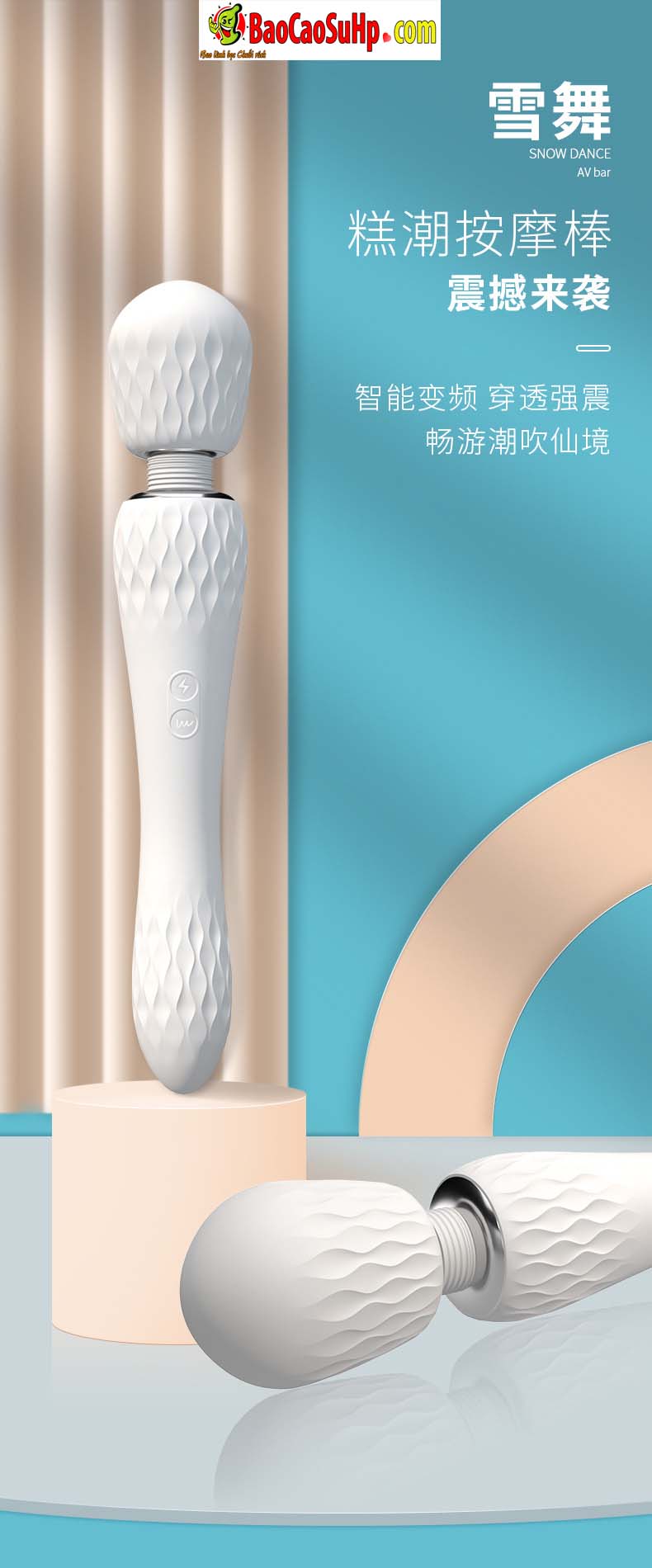 Chày rung siêu to 2 đầu Shibukai Snow Dance kích thích rên