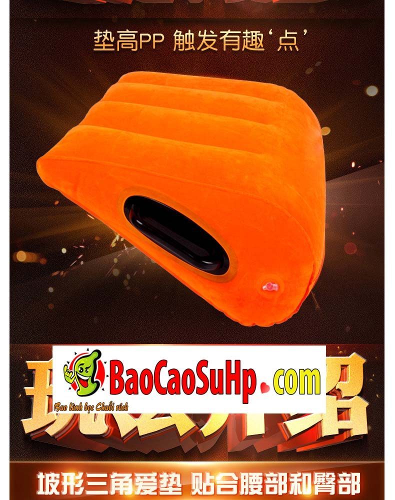 Gối tình yêu bơm hơi Magic Orange tam giác nhỏ gọn tăng cảm xúc