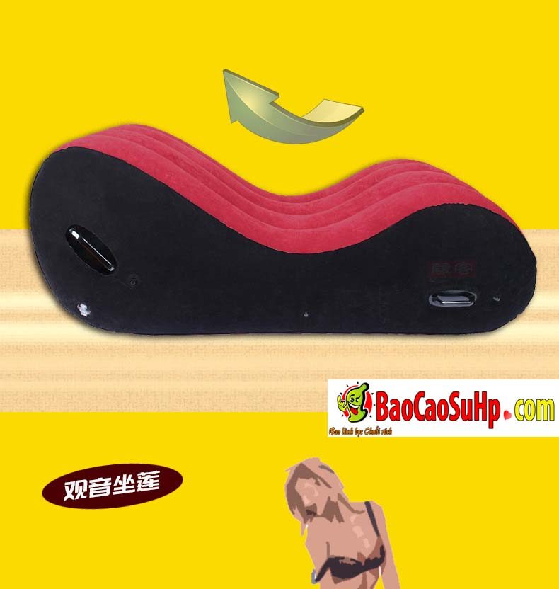 Ghế tình yêu Tougage Red Big Sm bơm hơi Nhật Bản bền đẹp