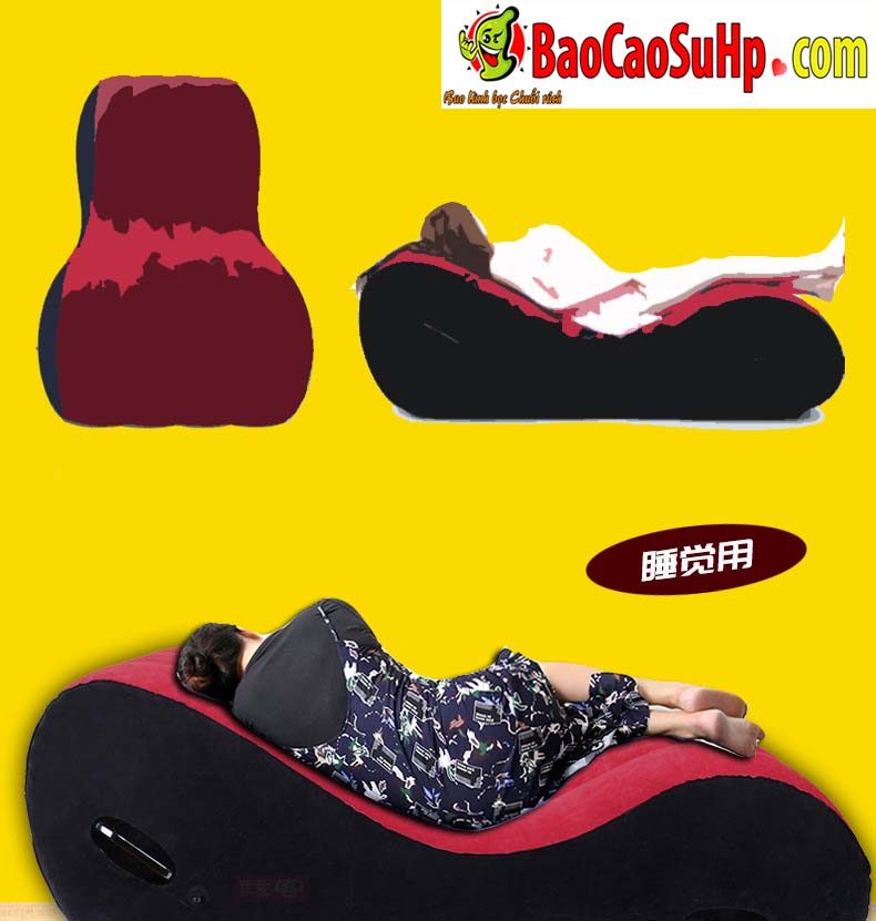 Ghế tình yêu Tougage Red Big Sm bơm hơi Nhật Bản bền đẹp