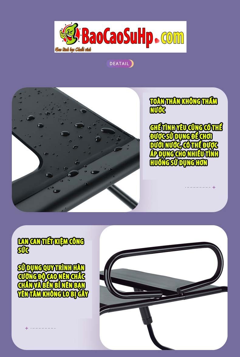 Ghế tình yêu tay vịn ROOMFUN YDA-016 hỗ trợ quan hệ thoải mái dễ dàng