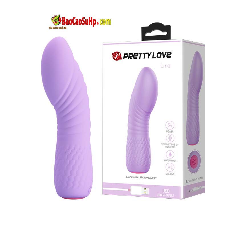 Ngón tay rung Prettylove Lina 12 chế độ cực mạnh êm kích thích