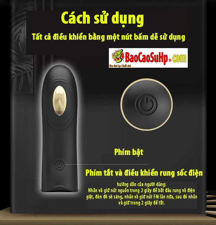 Sextoy ngón tay rung Baile Gold 18k phóng điện cao cấp độc đáo sang trọng