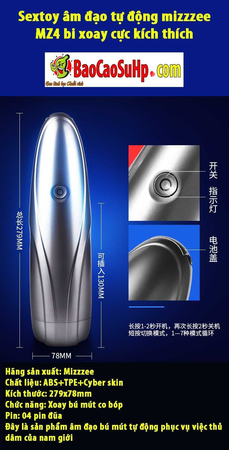 Âm đạo tự động Mizzzee MZ4 bi xoay cực đã