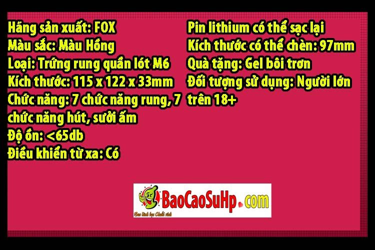 Trứng Rung Quần Lót Fox M6 Làm Ấm Rung Hút Điều Khiển Từ Xa