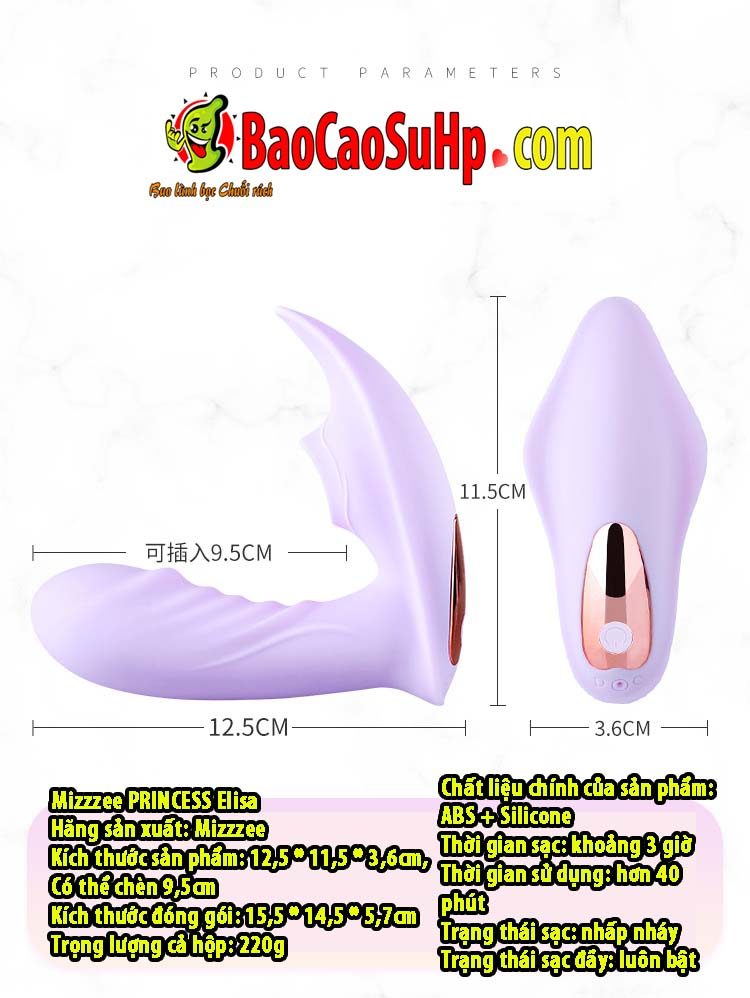 Trứng rung quần lót PRINCESS Elisa Mizzzee phát nhiệt điều khiển từ xa cực khoái