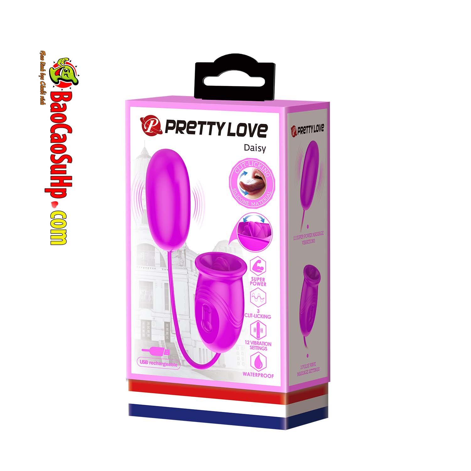 Trứng rung PRETTY LOVE Daisy liếm 2in1 bền bỉ kích thích mua