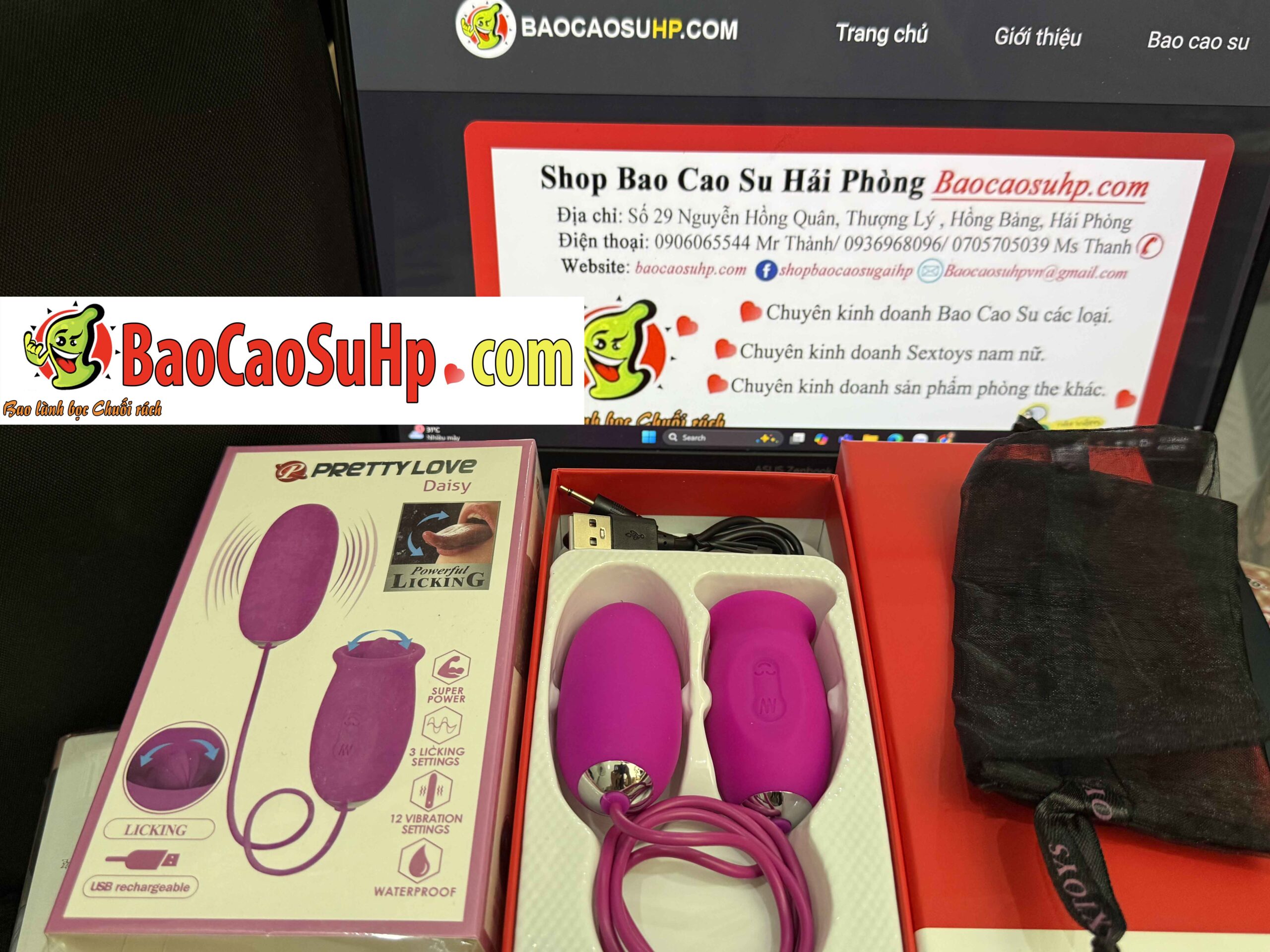 Trứng rung PRETTY LOVE Daisy liếm 2in1 bền bỉ kích thích mua