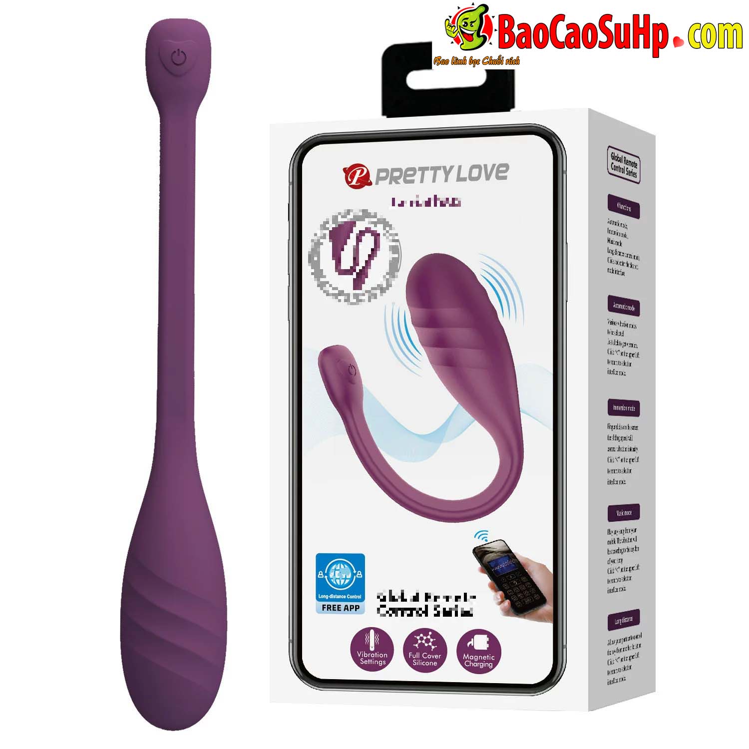 Trứng rung PRETTY LOVE Leviathan tím nhỏ gọn độc đáo, dễ dùng