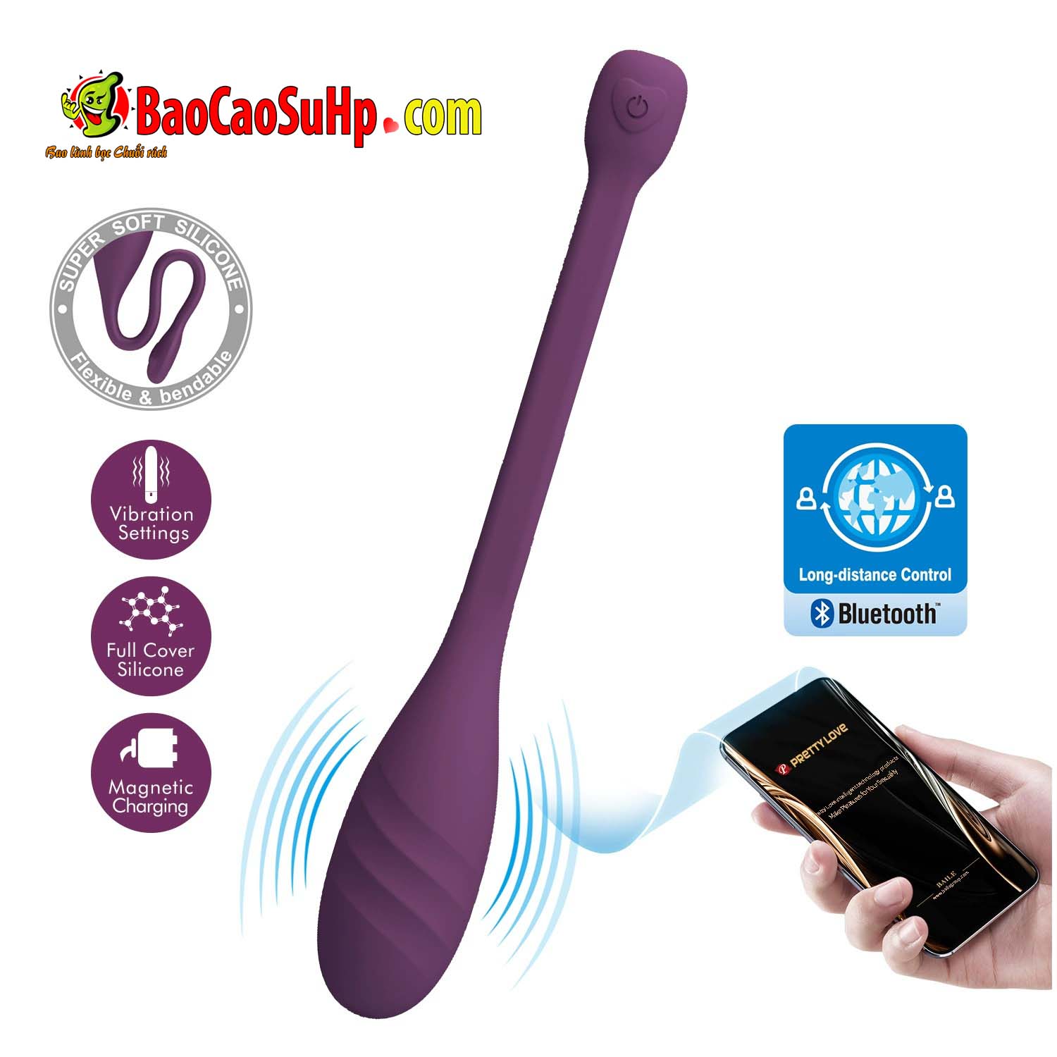 Trứng rung PRETTY LOVE Leviathan tím nhỏ gọn độc đáo, dễ dùng