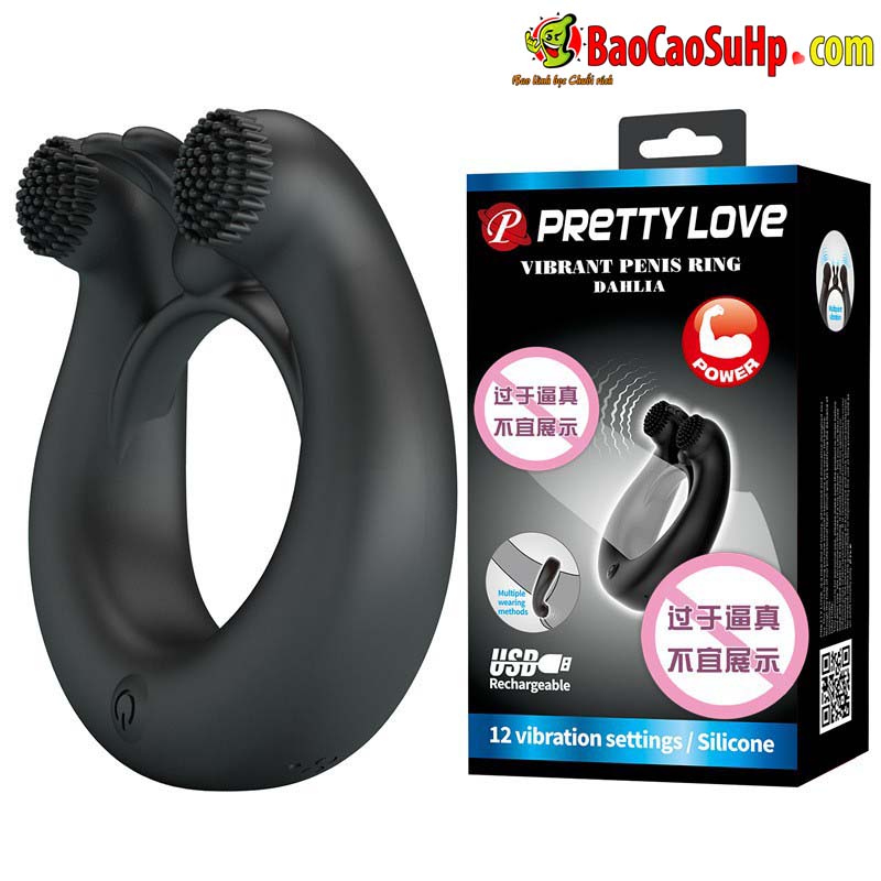 Vòng đeo dương vật 2 động cơ rung Baile Prettylove MASTER RING 12 chế độ