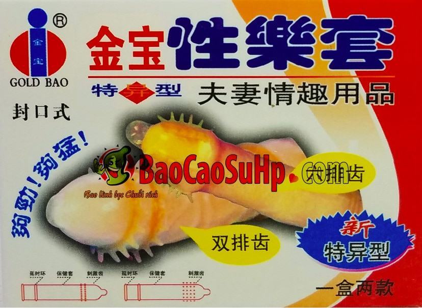 Bao cao su Gold bao gai râu dài mềm mại kích thích mạnh mẽ giá tốt 