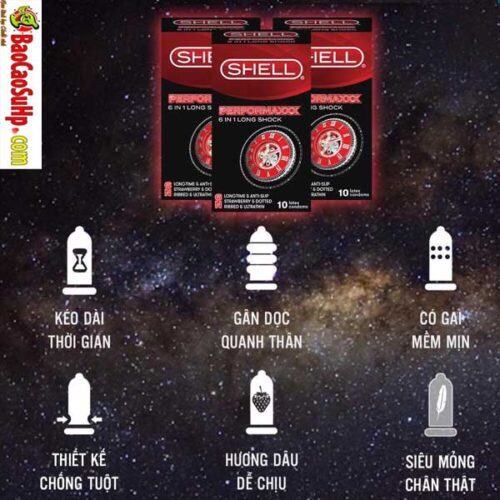 Shell Premium 6in1 Latex Condoms High Quality Safe Protection