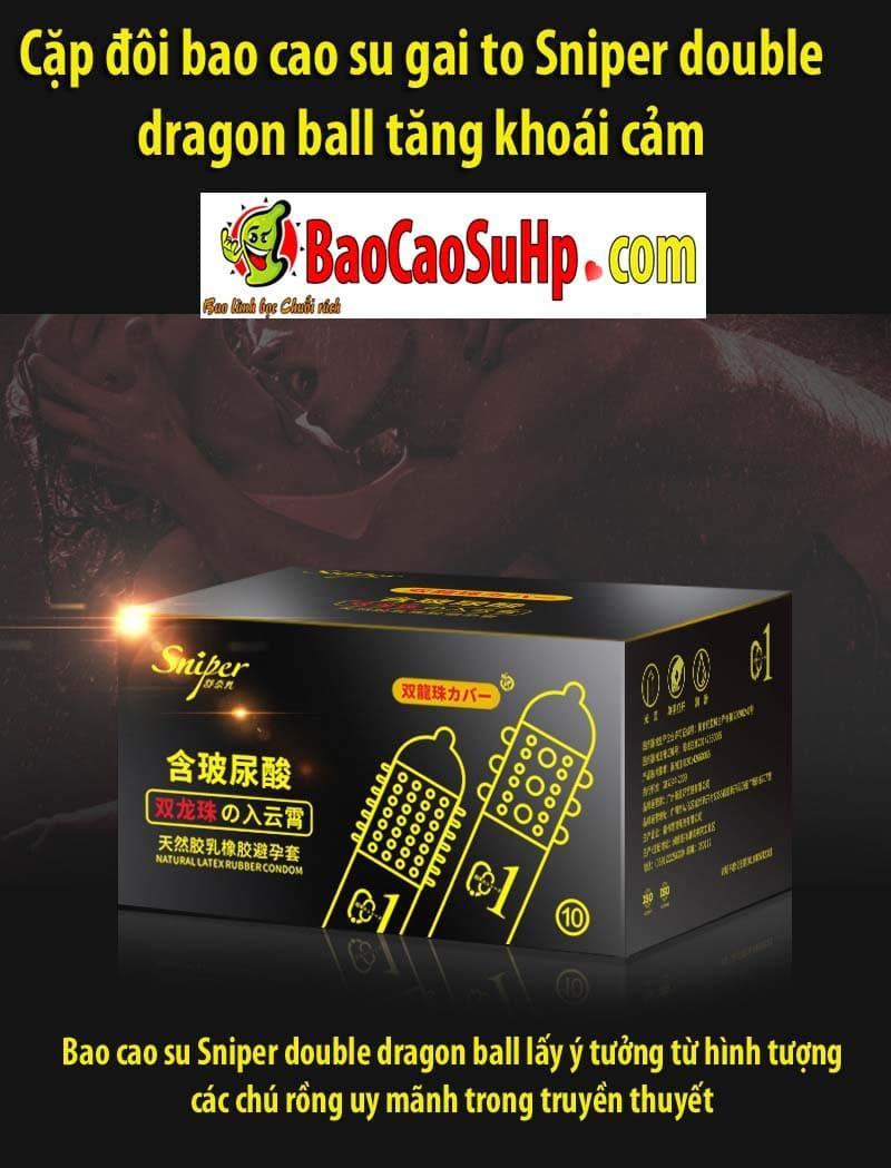 Cặp đôi bao cao su gai Sniper Double Dragon Ball tăng khoái cảm
