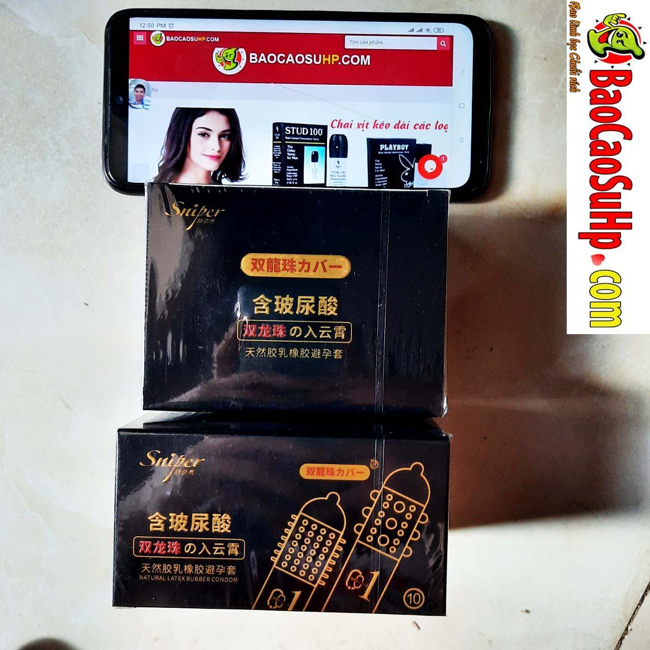  Phân phối Cặp đôi bao cao su gai to Sniper double dragon ball tăng khoái cảm nhập khẩu