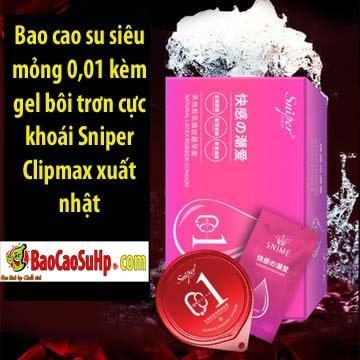Bao Cao Su Siêu Mỏng 001 Gel Bôi Trơn Sniper Clipmax Nhật Bản 