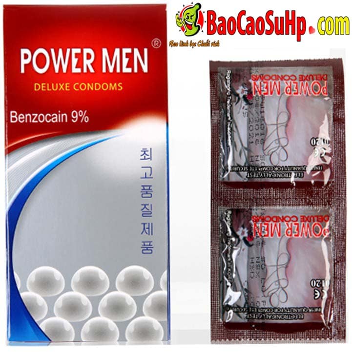 Bao cao su Power Men 468 ngọc trai kéo dài siêu kích thích gân gai bi đa dạng