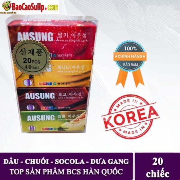Bao cao su Hàn Quốc Ausung Prenium Fruity chất lượng tốt 