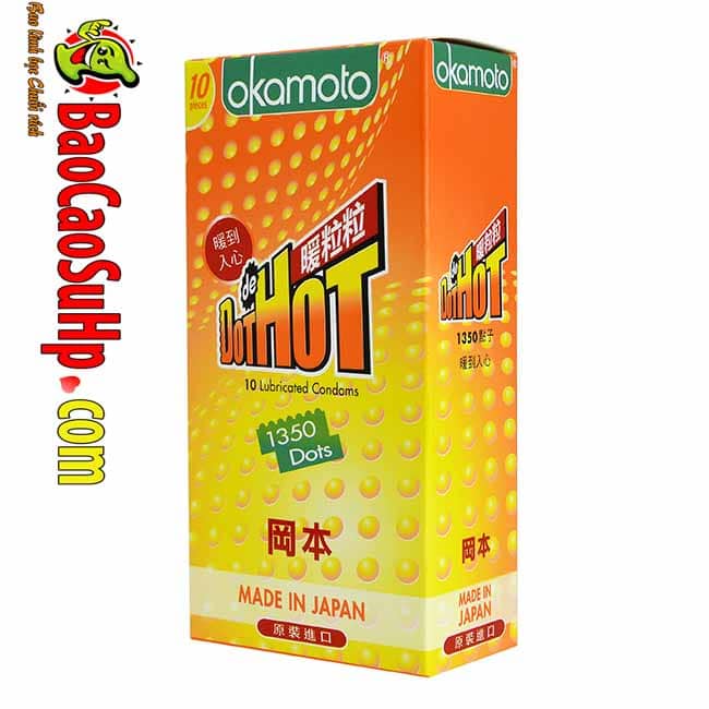 Bao cao su Okamoto Hot Dot Summer time mỏng gai Nhật Bản chính hãng 