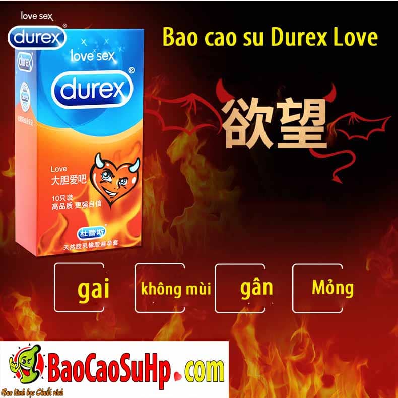 Bao cao su Durex Love gai gân hộp 12 chiếc siêu an toàn