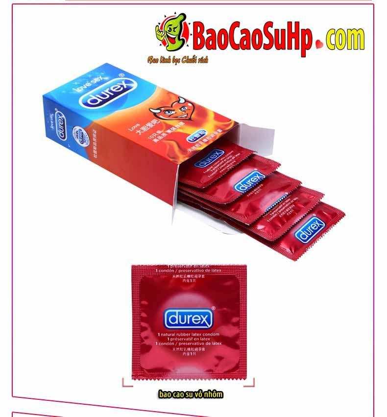 Bao cao su Durex Love gai gân hộp 12 chiếc siêu an toàn