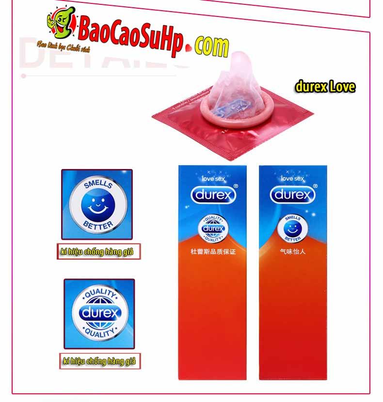 Bao cao su Durex Love gai gân hộp 12 chiếc siêu an toàn